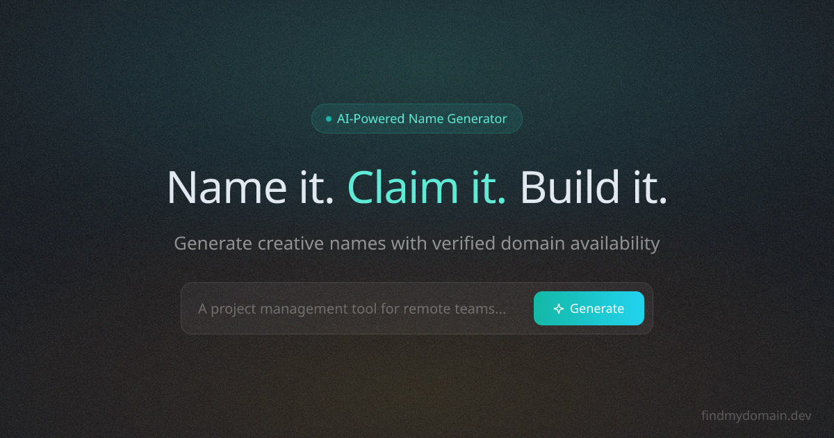 AI Domain Name Generator | findmydomain.dev